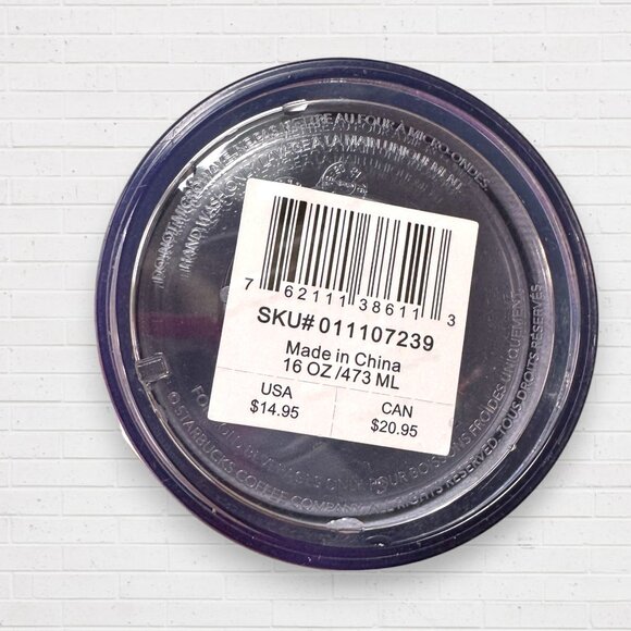 STARBUCKS Holiday 2019 Iridescent 16 oz Unicorn Foil Tumbler Cold Cup Lid Straw - Picture 7 of 7